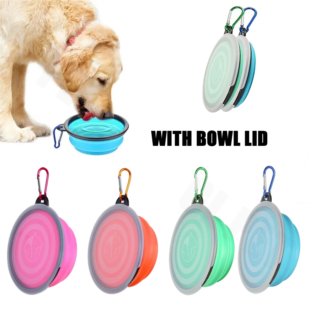 Collapsible pet travel bowls for dogs drinking water